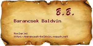 Barancsek Baldvin névjegykártya
